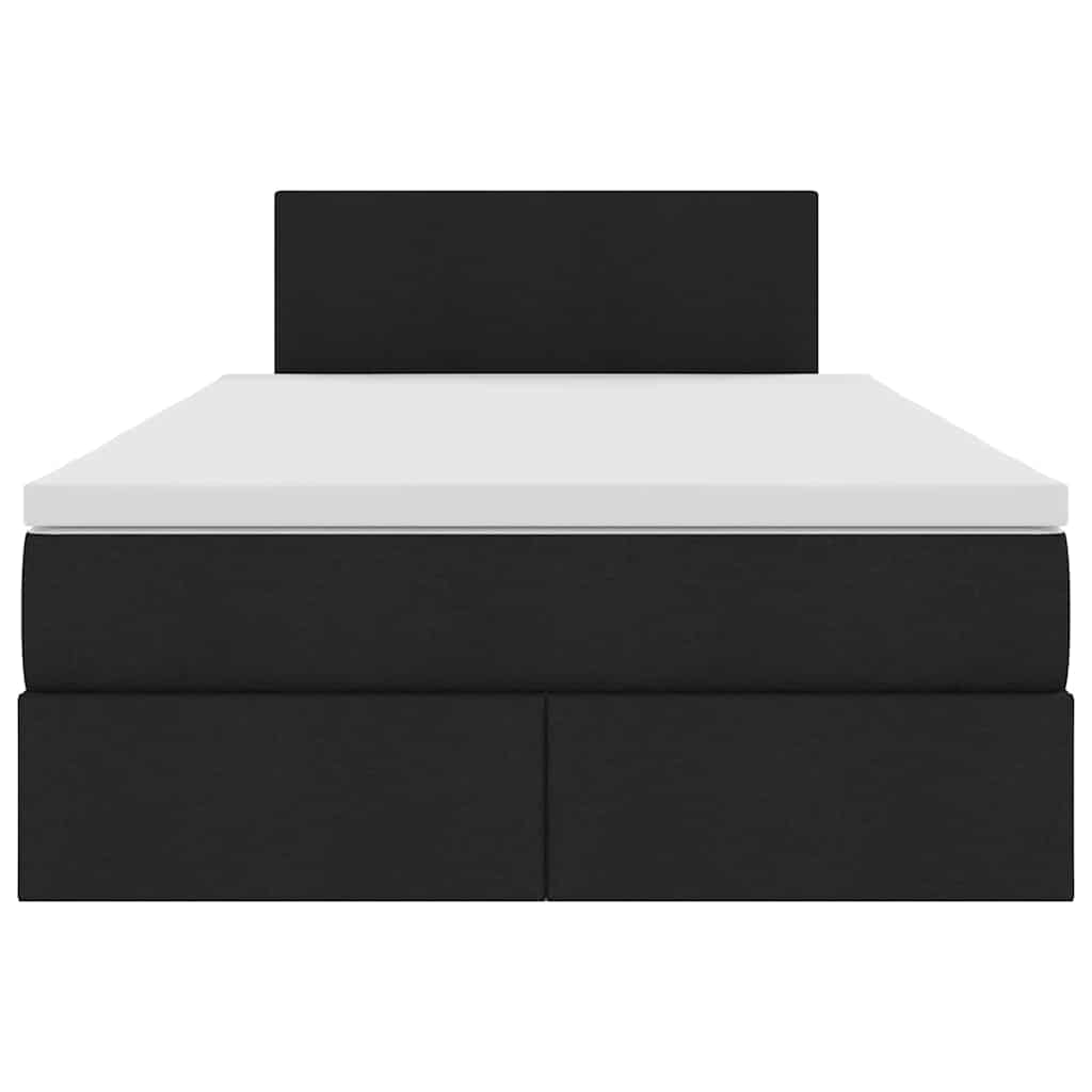 Ágy led -es lámpákkal fejtámlával fekete 120 x 200 cm szövet