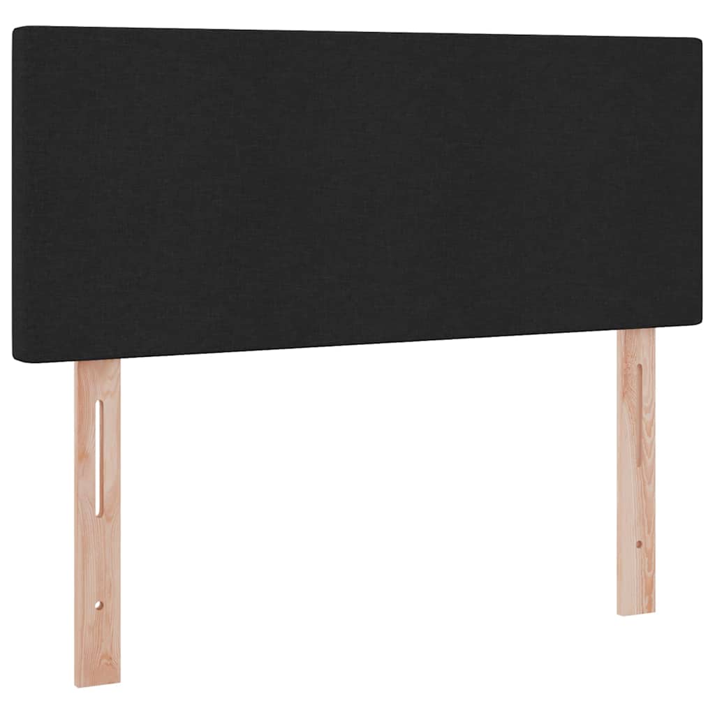 Ágy led -es lámpákkal fejtámlával fekete 120 x 200 cm szövet