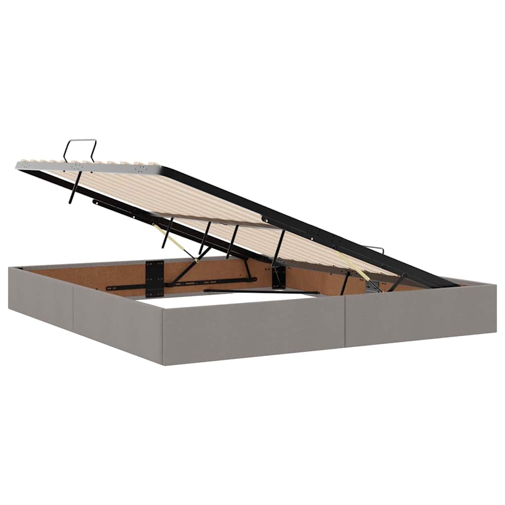 Ágy tárolóval és led lámpával tópszínű 160 x 200 cm szövet