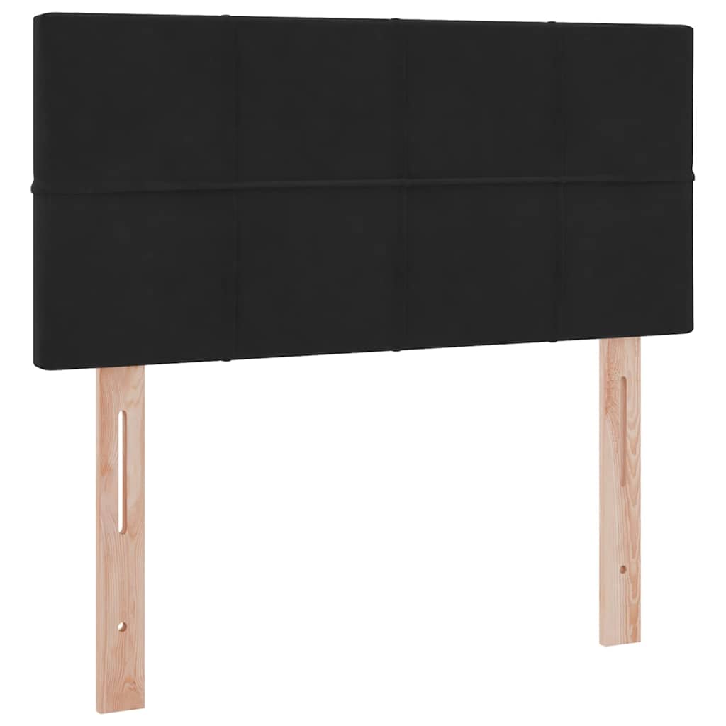 Ágy tárolóval és led lámpával fekete 100 x 200 cm bársony