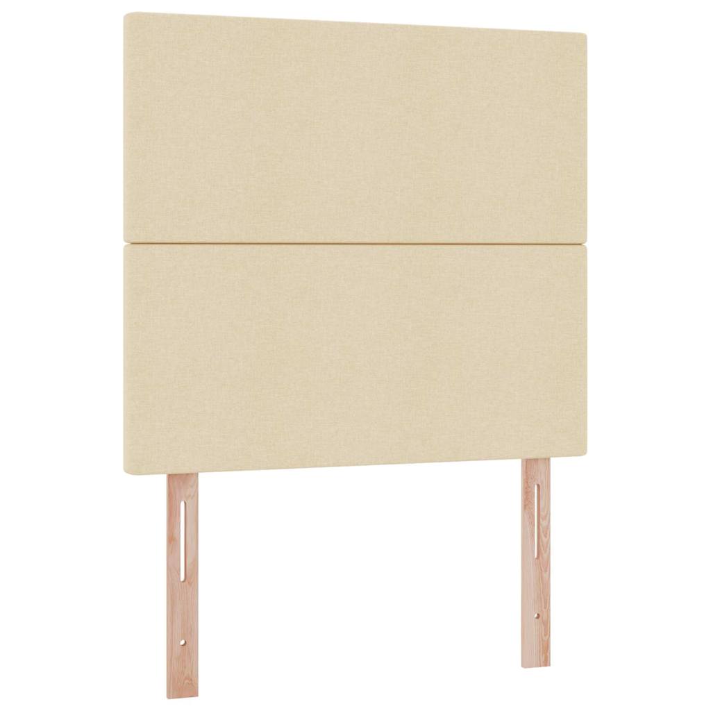 Ágy tárolóval és matraccal krém 100 x 200 cm poliészter