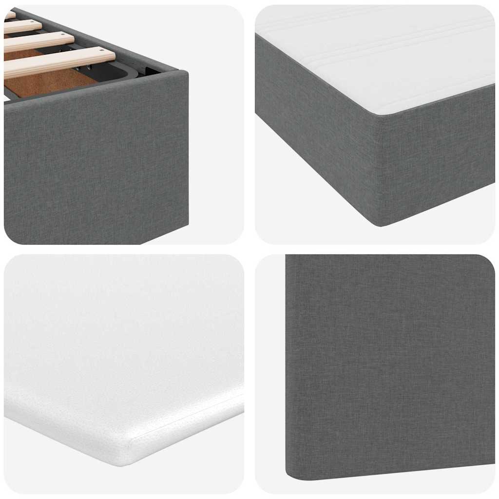 Tárolós ágy matracmal tárolóval sötétszürke 140 x 200 cm műbőr