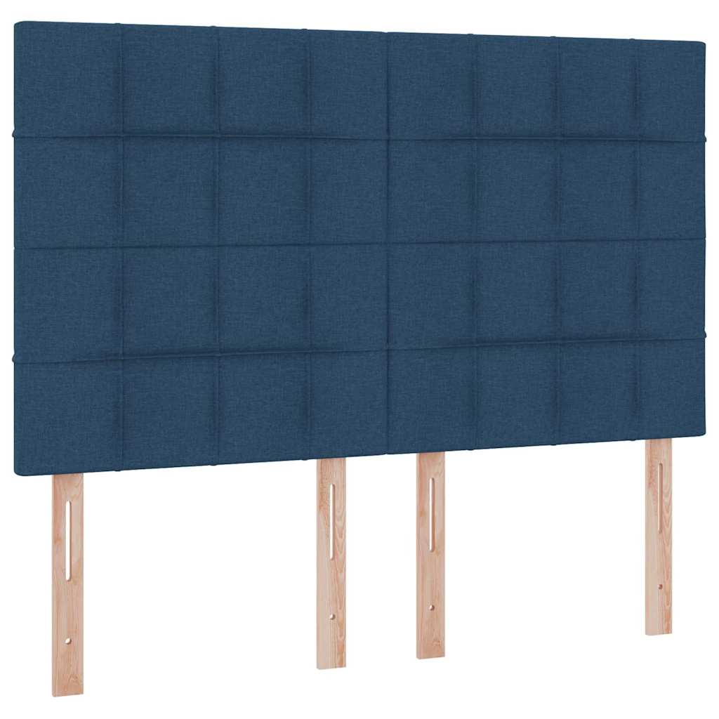 Ágy tárolóval és matraccal fejtámlával kék 140 x 190 cm szövet