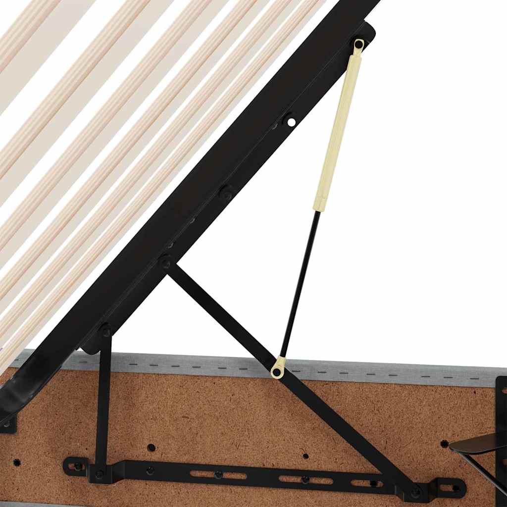 Tárolós ágy matracmal világosszürke 180 x 200 cm műbőr