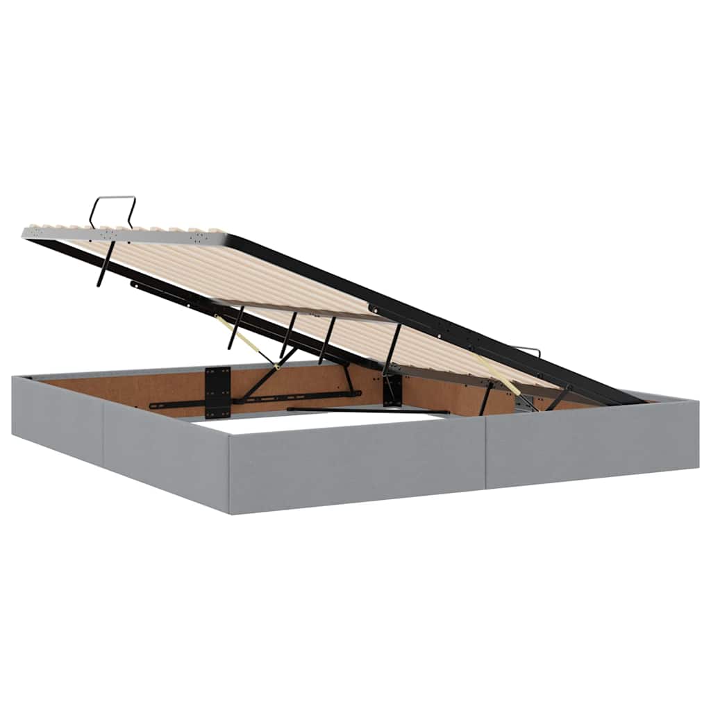 Tárolós ágy matracmal világosszürke 180 x 200 cm műbőr