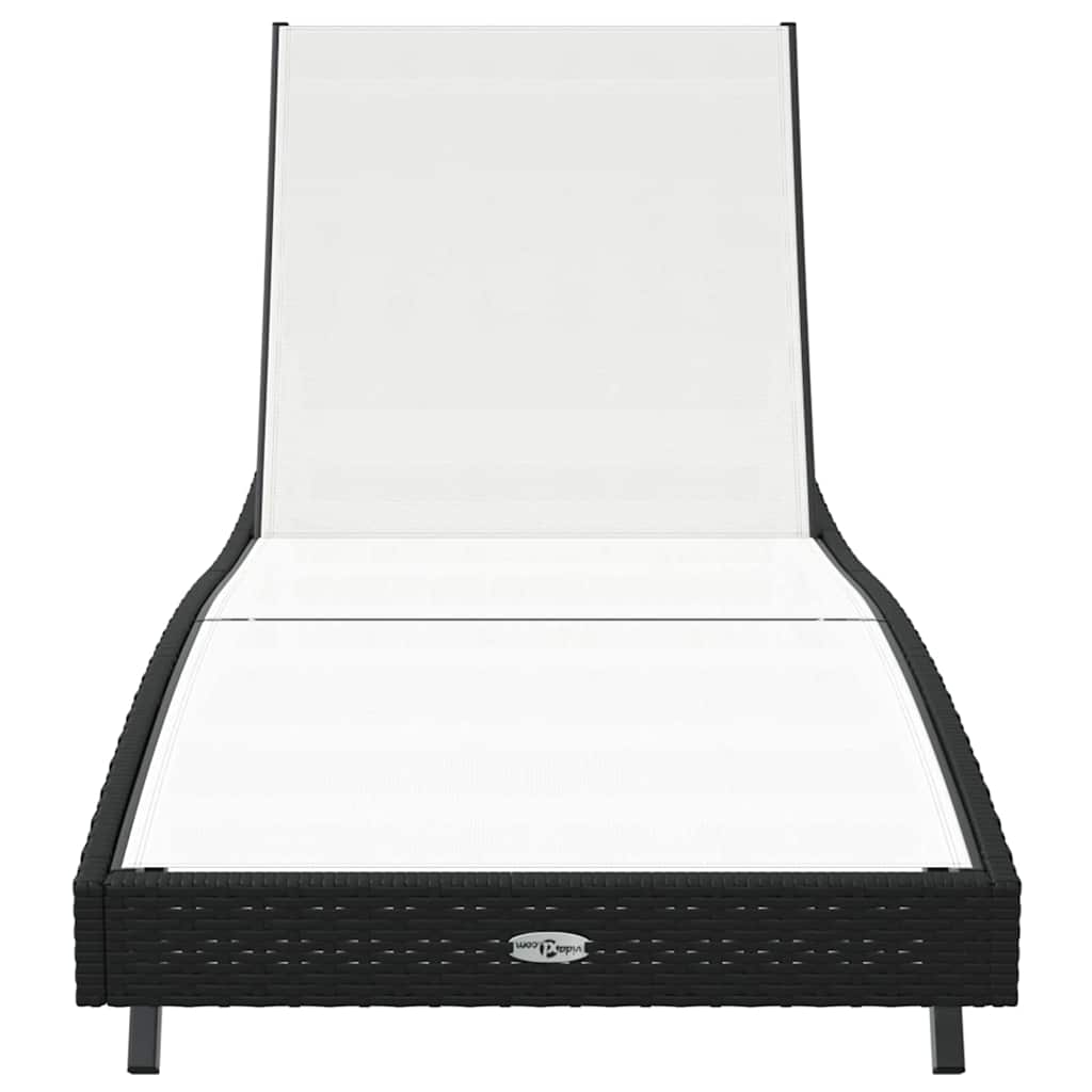 Napozó fekete és fehér 197 x 70 x 82 cm polirattan