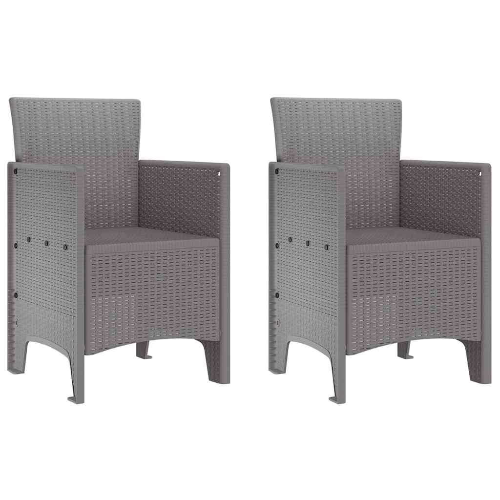 Kerti szék 2 pcs világosszürke 53 x 49 x 85 cm polipropilén