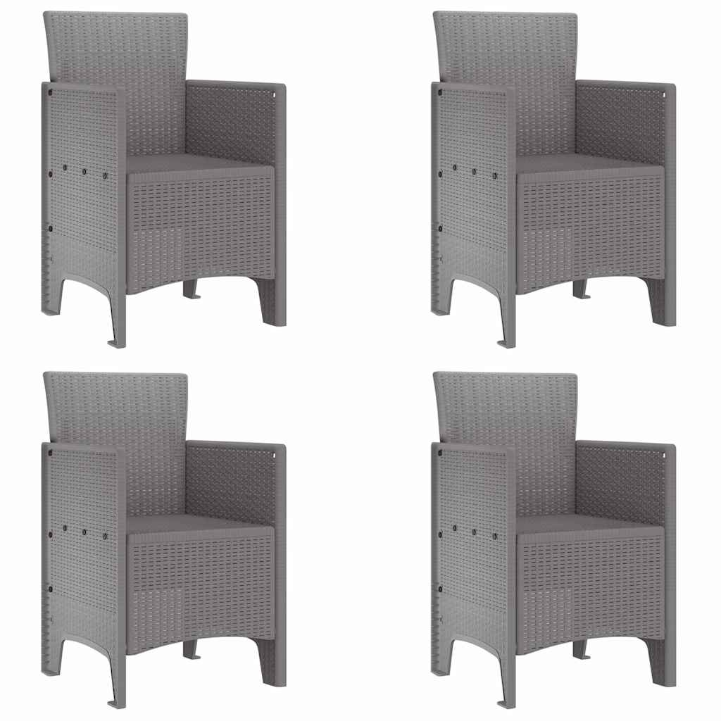 Kerti szék 4 pcs világosszürke 53 x 49 x 85 cm polipropilén