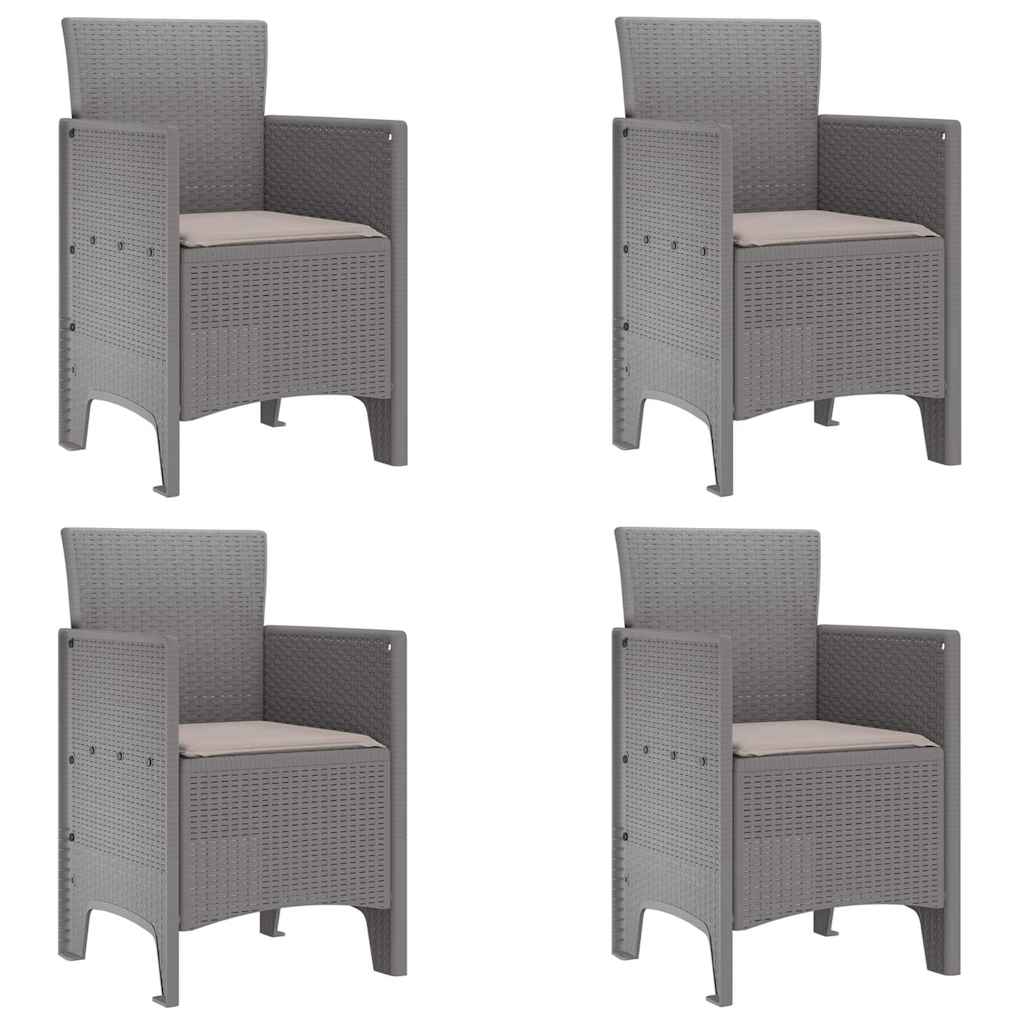 Kerti szék 4 pcs világosszürke 53 x 49 x 85 cm polipropilén