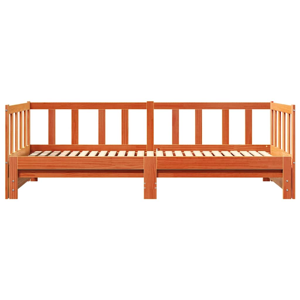 Kihúzható nappali ágy viaszbarna 2 x (80 x 200) cm