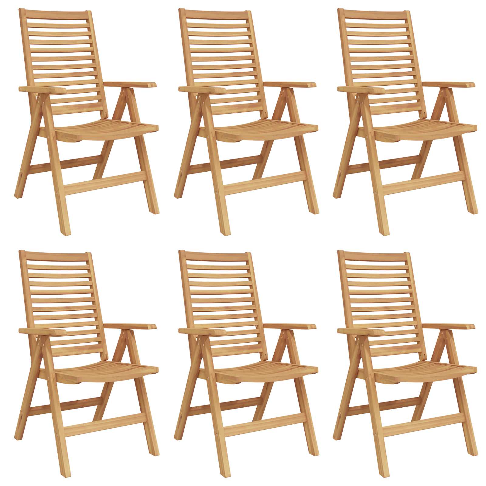 Szék 6 pcs barna 64.5 x 52 x 108 cm tömör teakfa