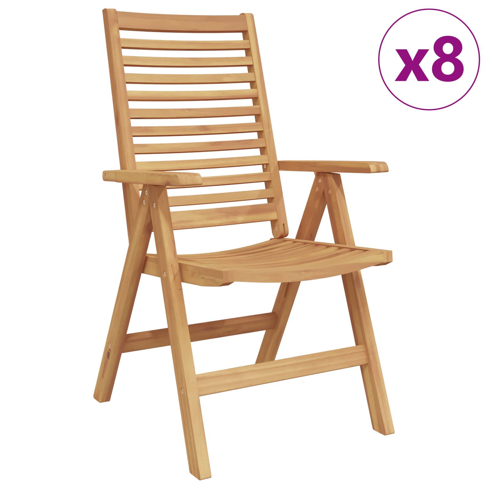 Szék 8 pcs barna 64.5 x 52 x 108 cm tömör teakfa