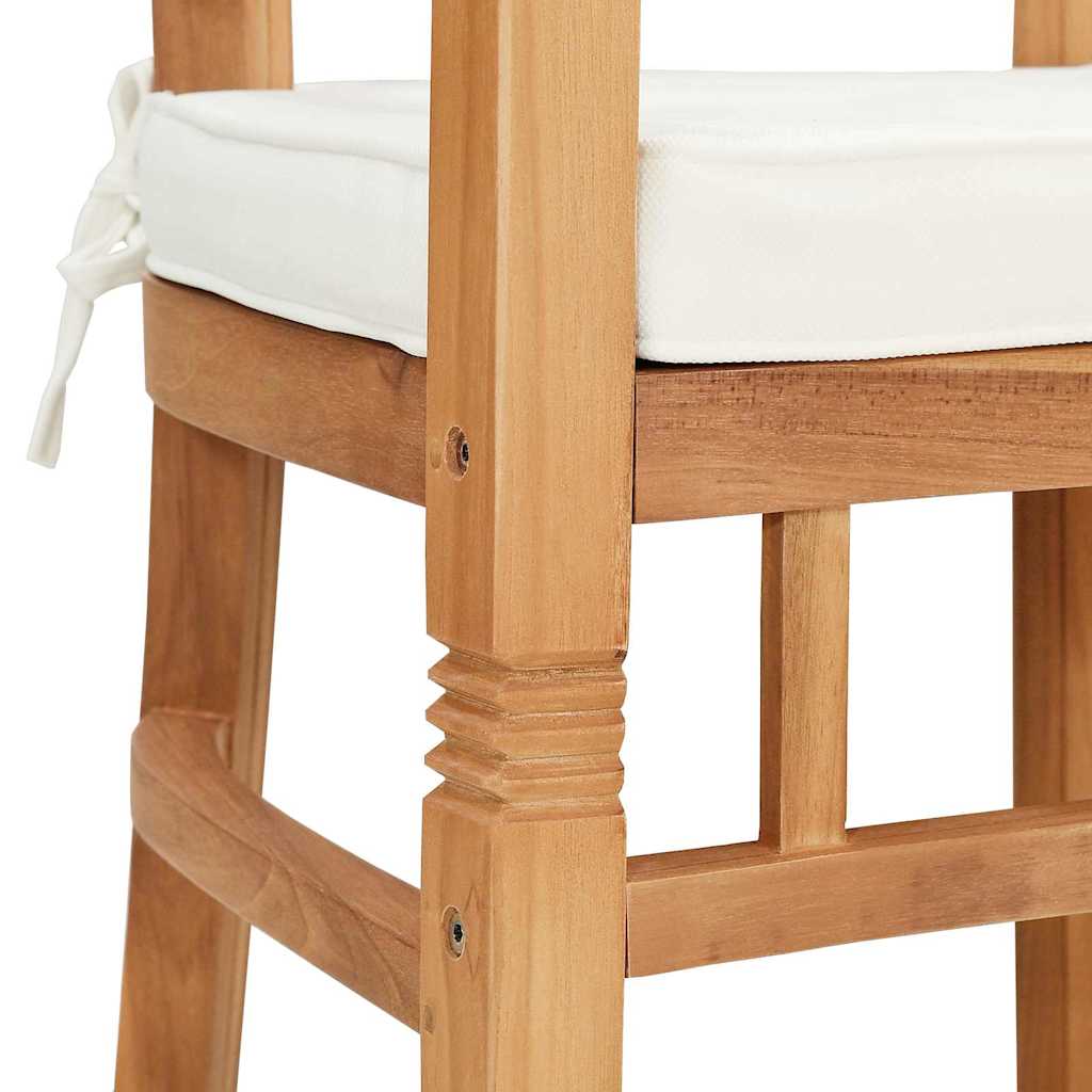 Szék párnával 2 pcs barna 63 x 58 x 89 cm tömör teakfa