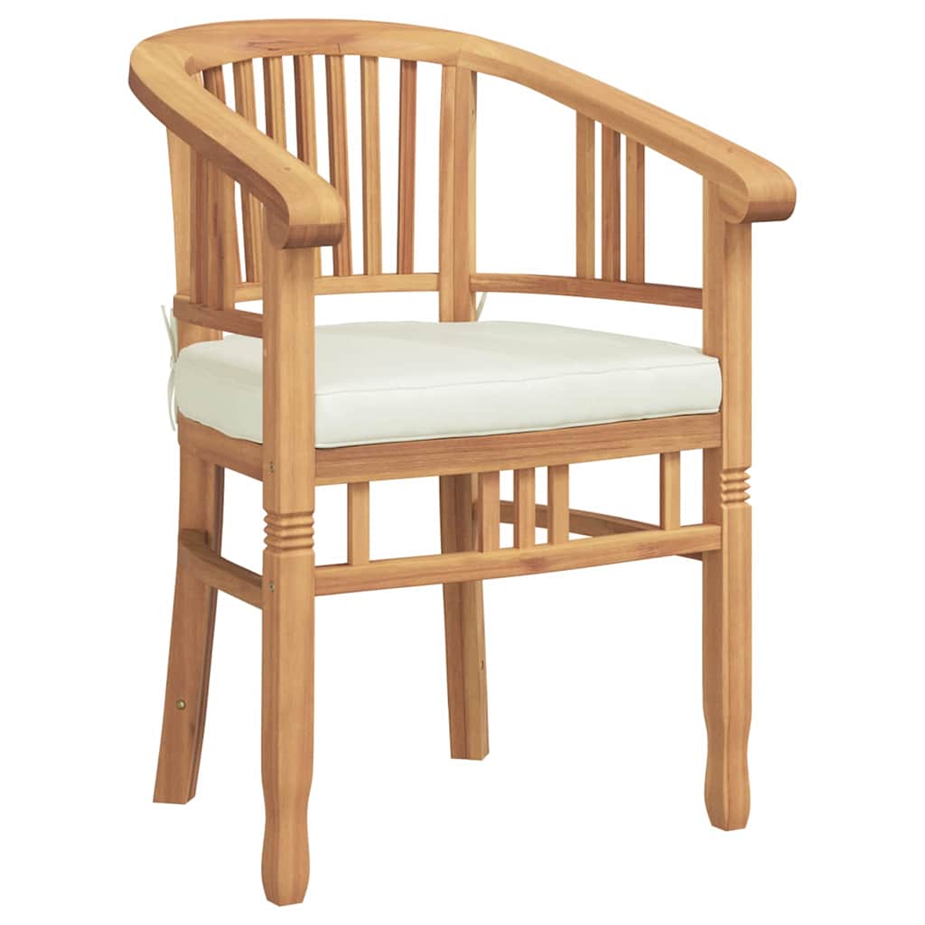 Szék párnával 2 pcs barna 63 x 58 x 89 cm tömör teakfa