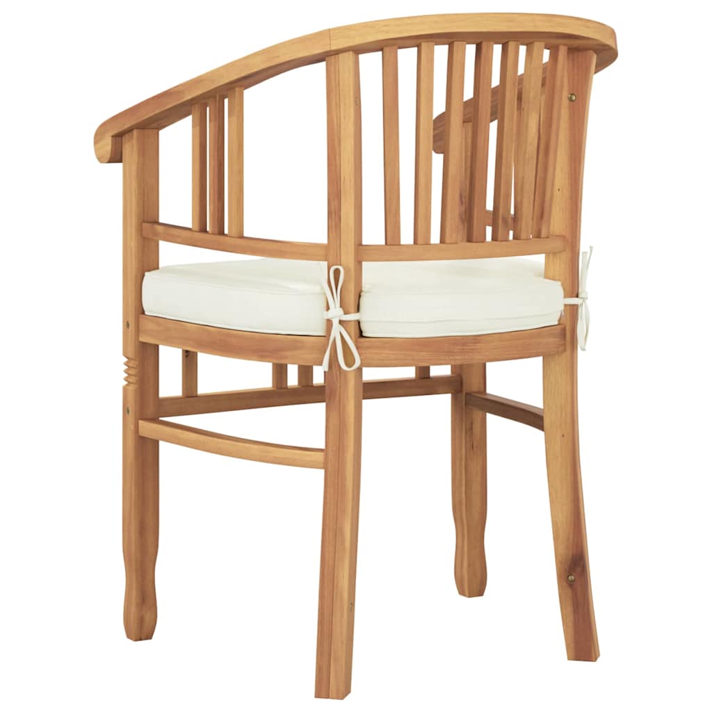 Szék párnával 2 pcs barna 63 x 58 x 89 cm tömör teakfa