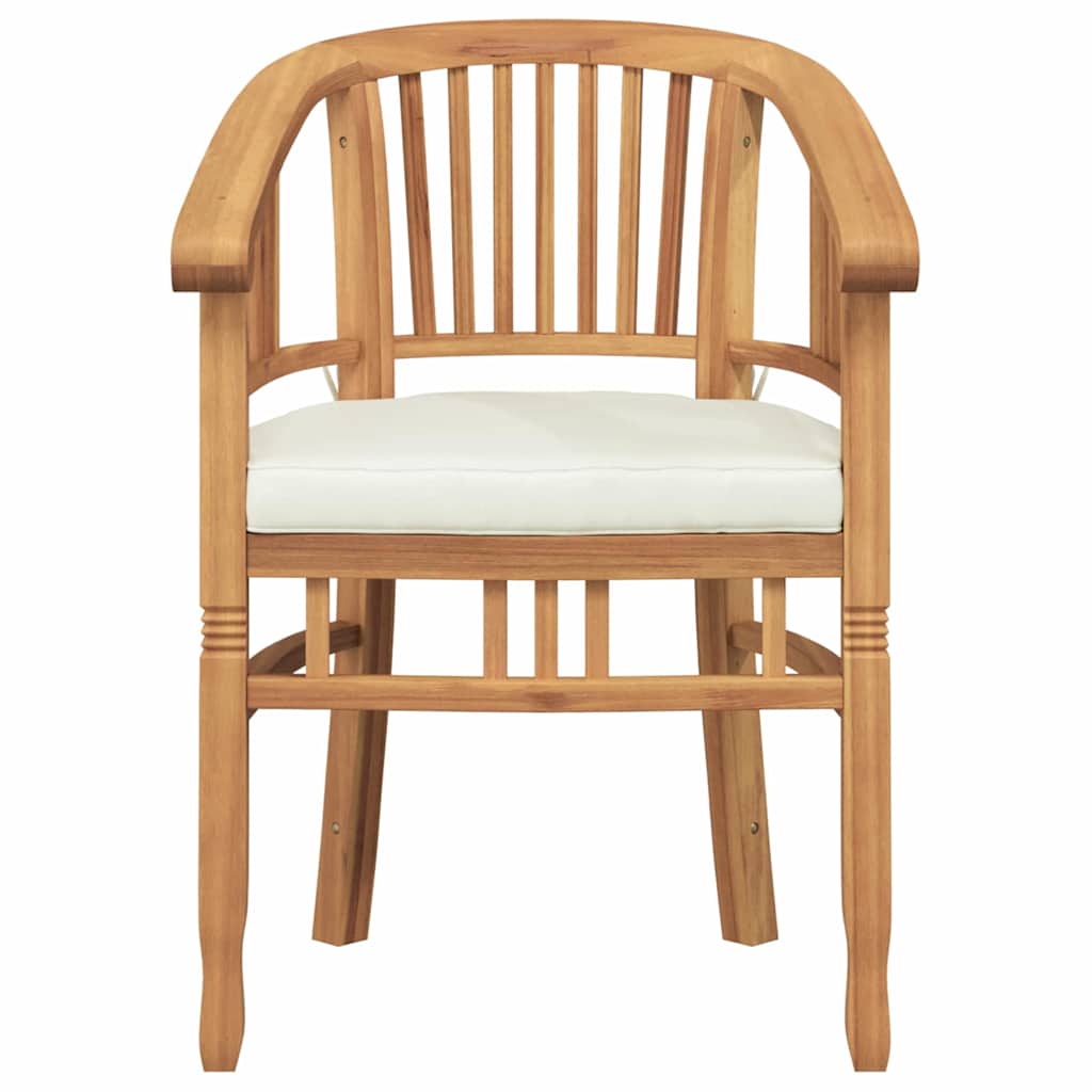 Szék párnával 2 pcs barna 63 x 58 x 89 cm tömör teakfa