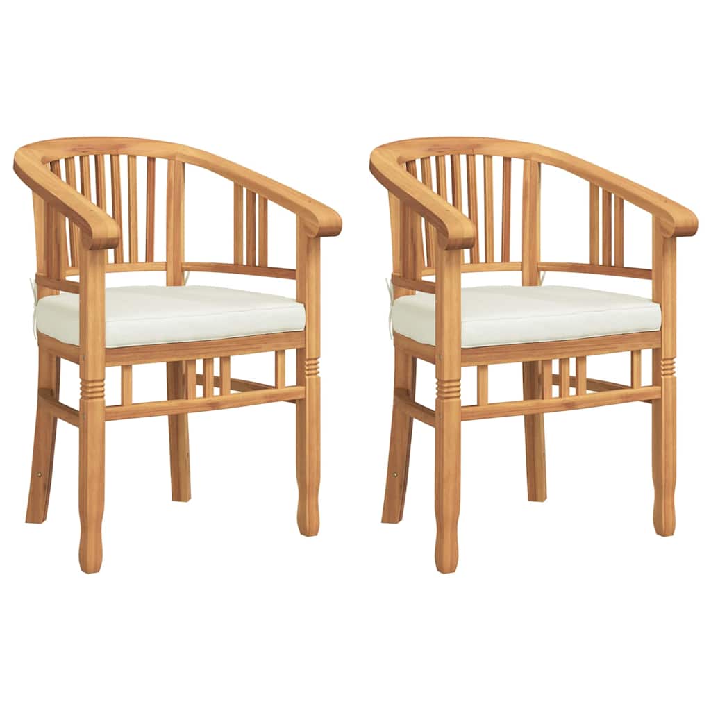 Szék párnával 2 pcs barna 63 x 58 x 89 cm tömör teakfa