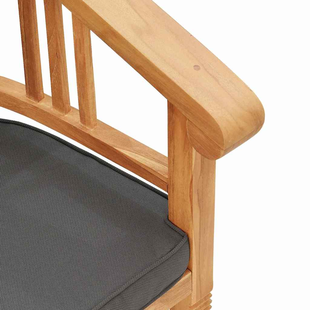 Szék párnával 2 pcs barna 63 x 58 x 89 cm tömör teakfa