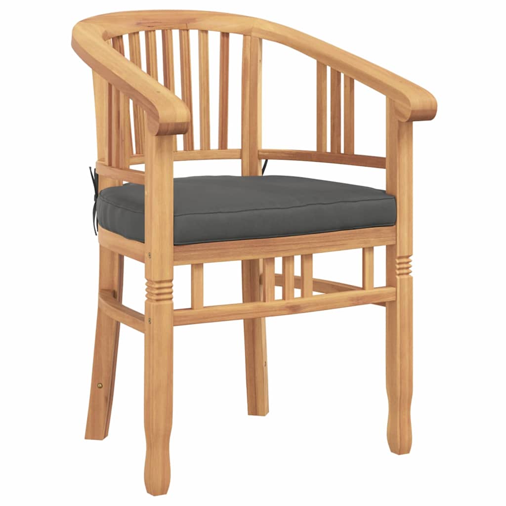 Szék párnával 2 pcs barna 63 x 58 x 89 cm tömör teakfa