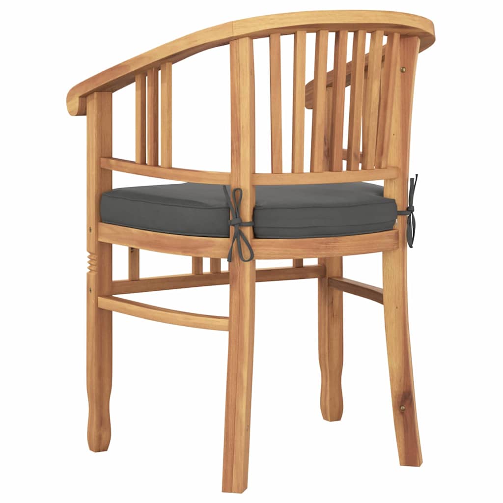 Szék párnával 2 pcs barna 63 x 58 x 89 cm tömör teakfa