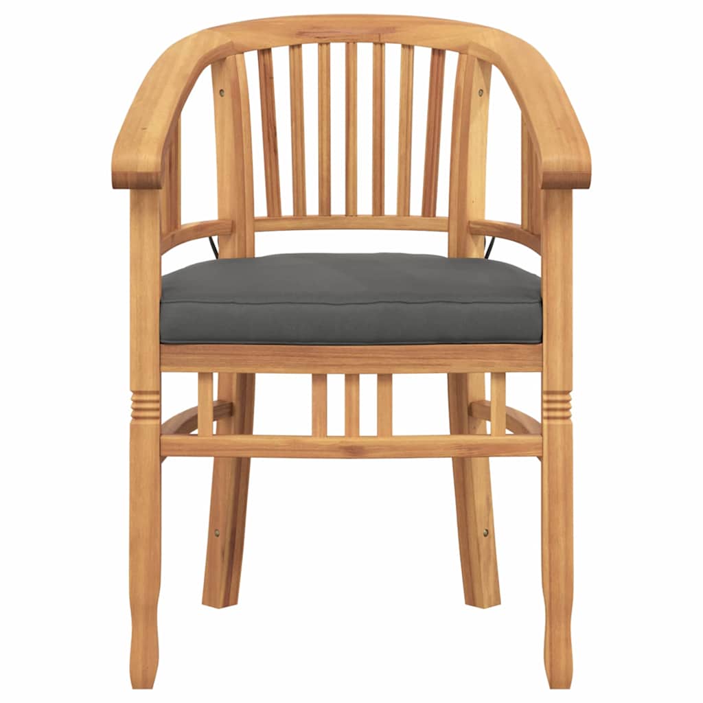 Szék párnával 2 pcs barna 63 x 58 x 89 cm tömör teakfa