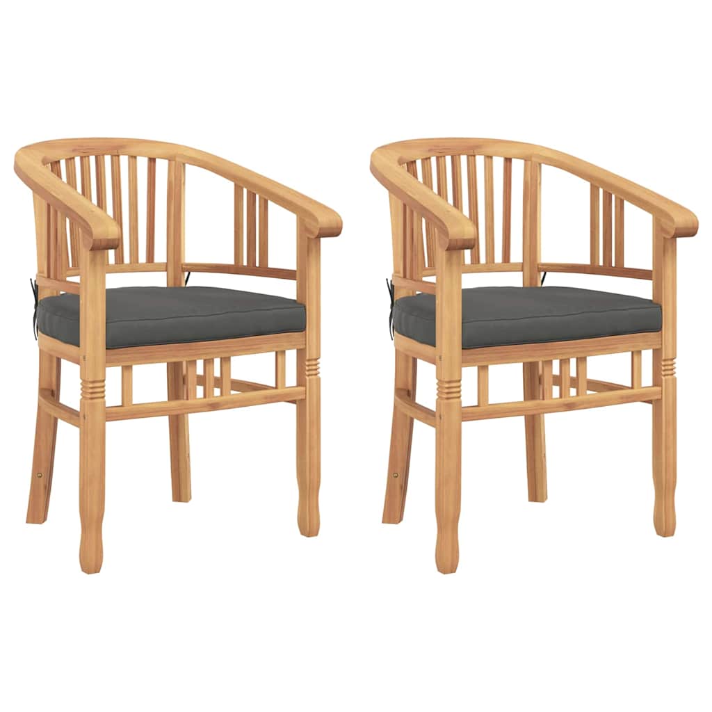 Szék párnával 2 pcs barna 63 x 58 x 89 cm tömör teakfa