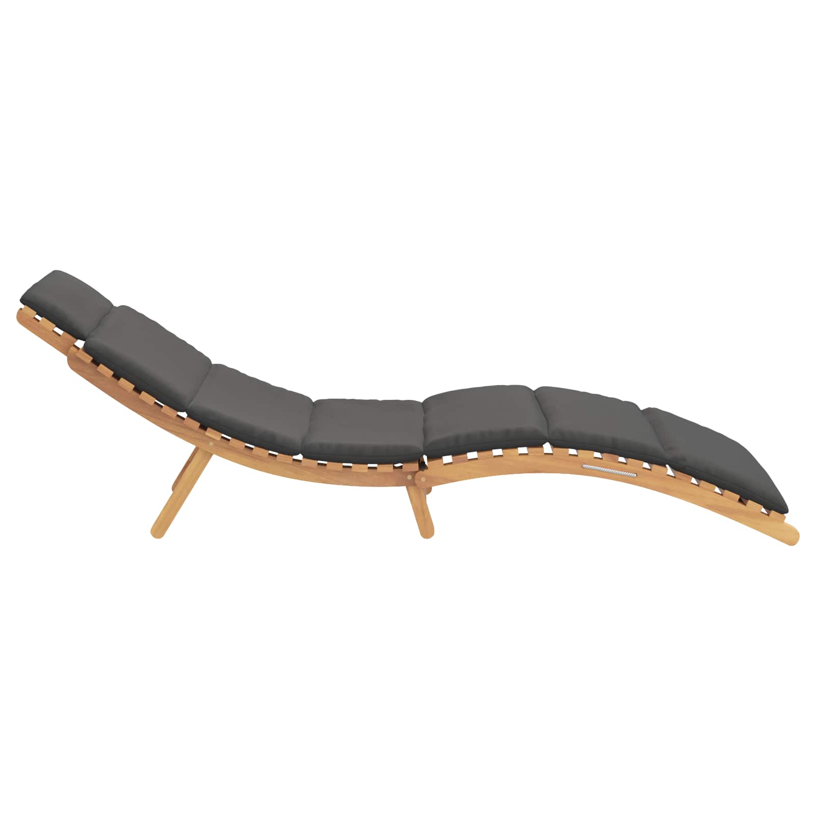 Kerti napozóágy párnával barna 198 x 55 x 58,5 cm tömör teakfa