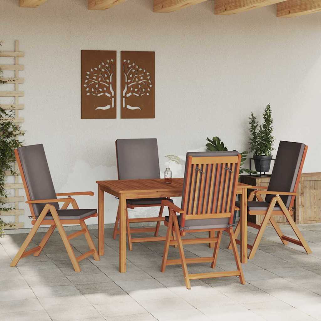 Kerti szék 4 pcs barna és szürke 57 x 71,5 x 104 cm