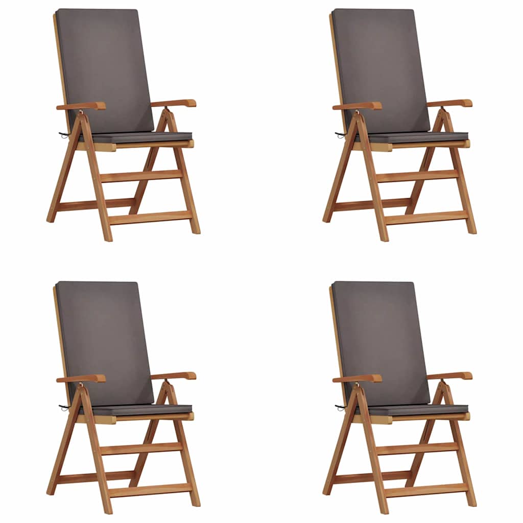 Kerti szék 4 pcs barna és szürke 57 x 71,5 x 104 cm