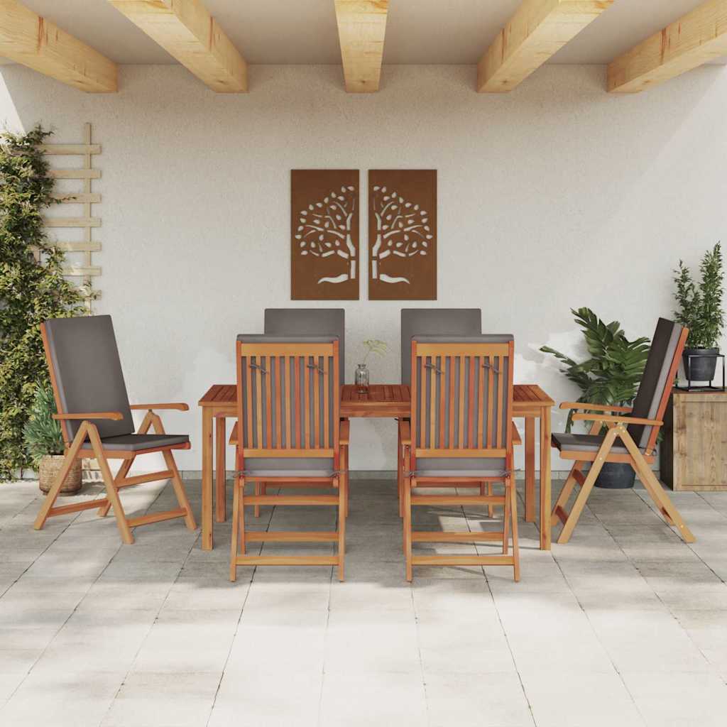 Kerti szék 6 pcs barna és szürke 57 x 71,5 x 104 cm