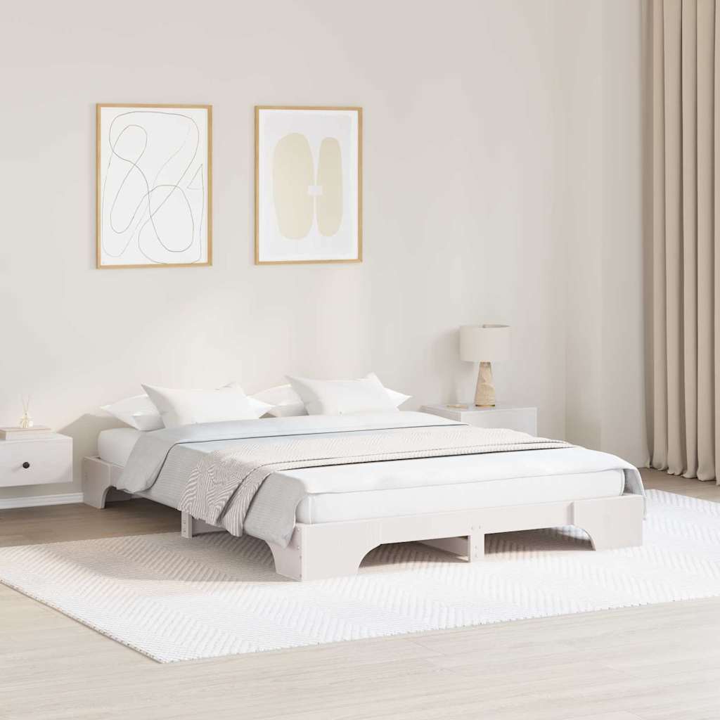 150x200 cm fehér tömör fenyőfa ágykeret 150x200 cm fehér tömör fenyőfa ágykeret