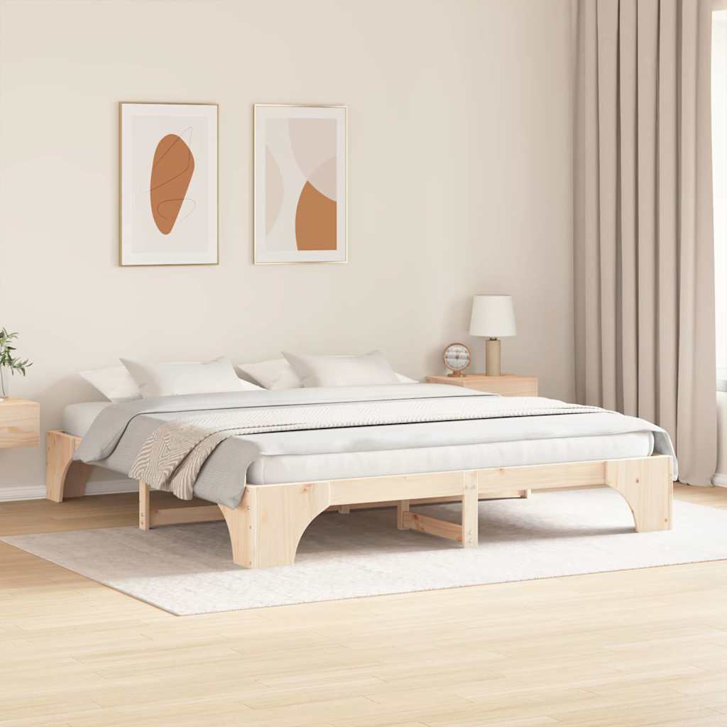 Ágykeret 200x200 cm tömör fenyőből