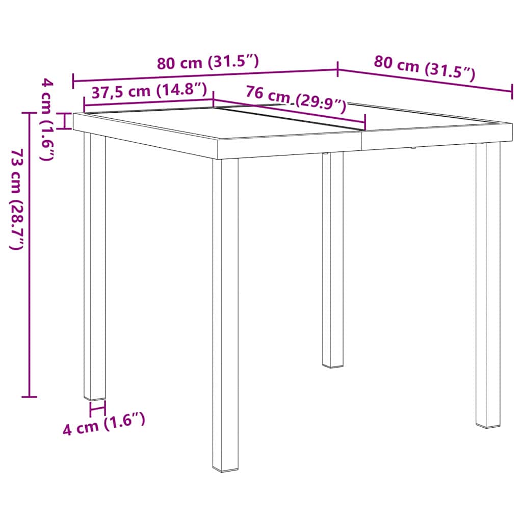 Kert étkező szett 5 pcs barna polirattan