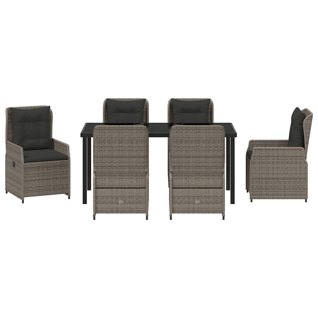 Kert étkező szett 7 pcs szürke polirattan