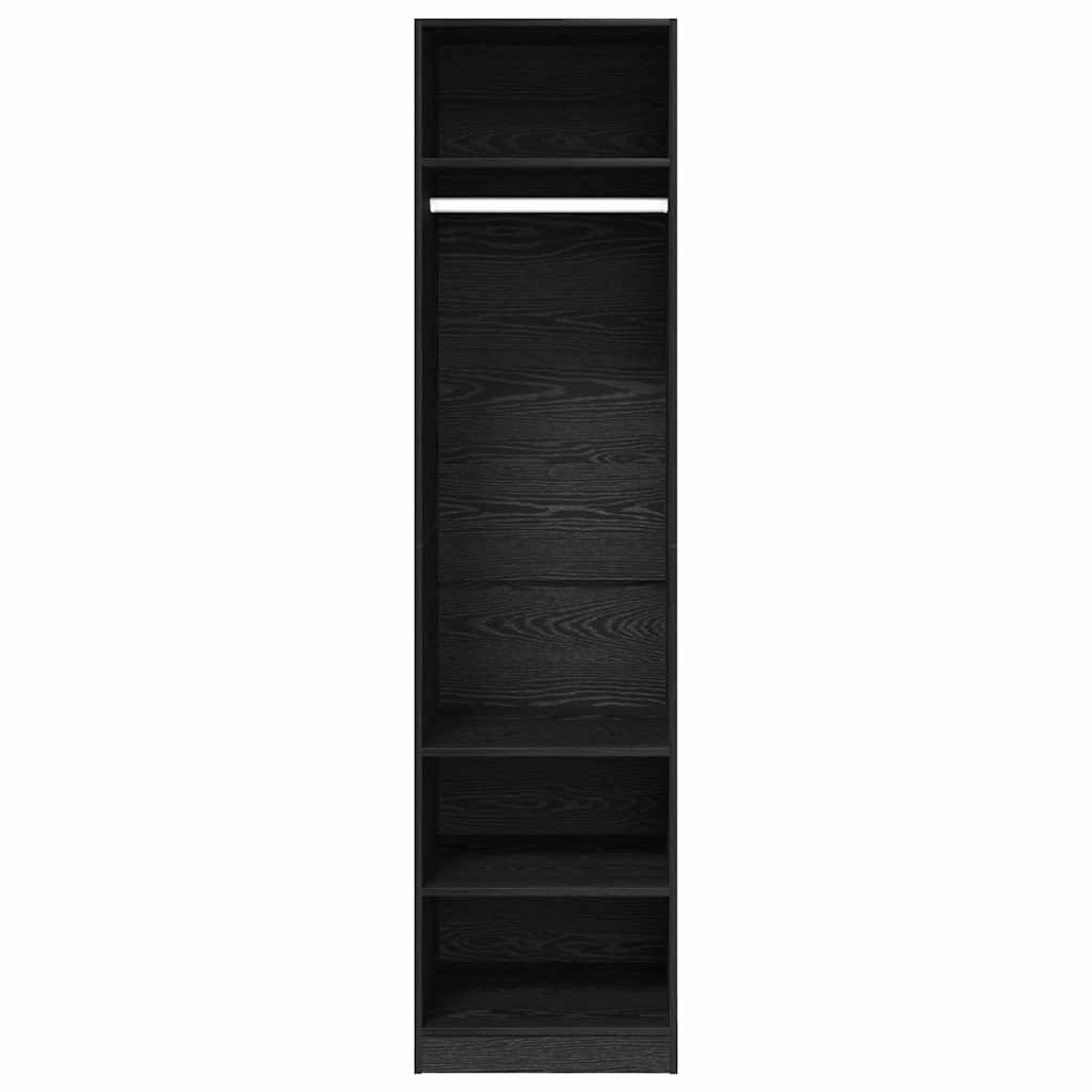 Ruhásszekrény polcokkal fekete tölgy 50 x 50 x 200 cm faanyag