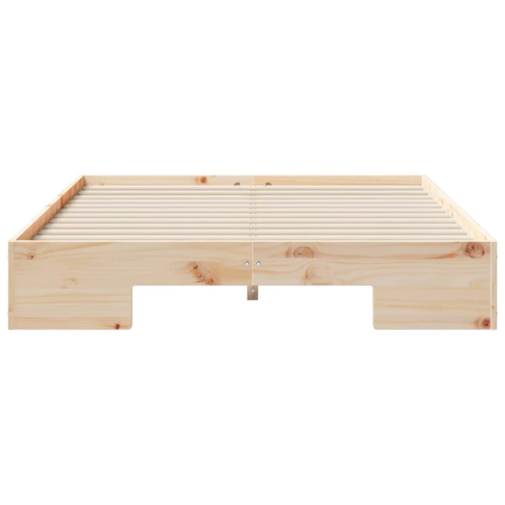 Földi ágykeret tárolóval barna 120 x 190 cm tömör fenyőfa