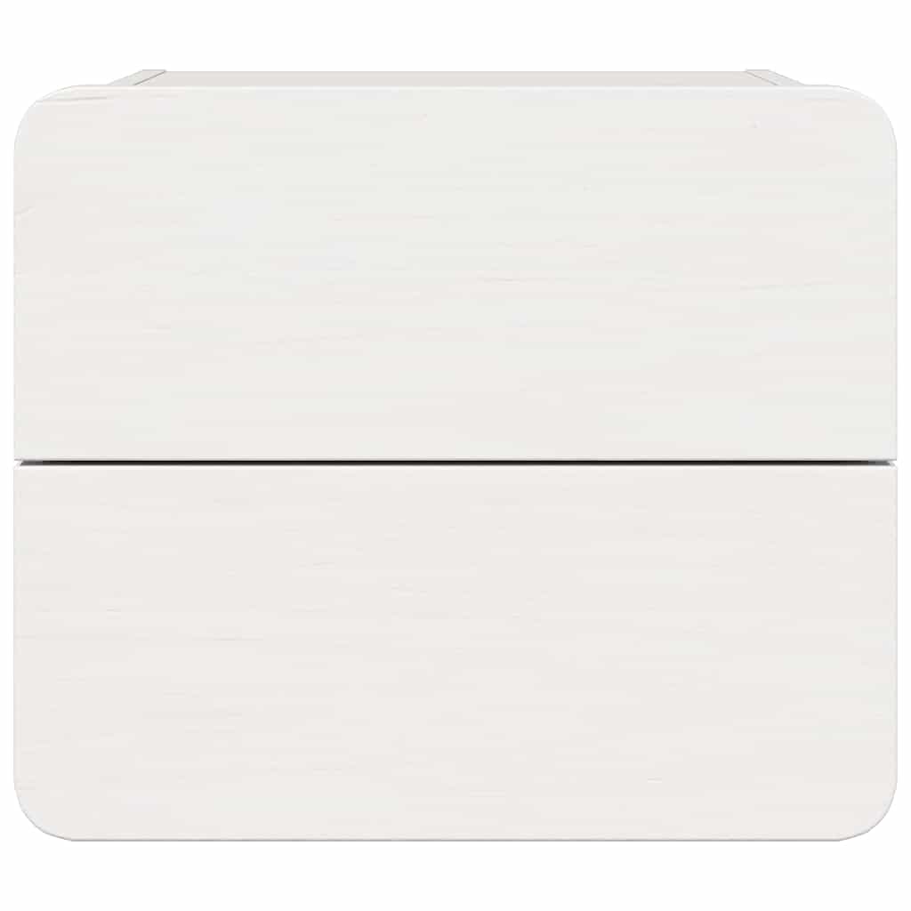 Éjjeli asztal fiókkal 2 pcs fehér 39 x 34 x 33 cm tömör fenyőfa