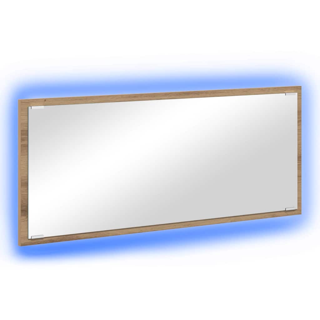 Tükör led -es lámpákkal artisan tölgy 90 x 8,5 x 37 cm faanyag