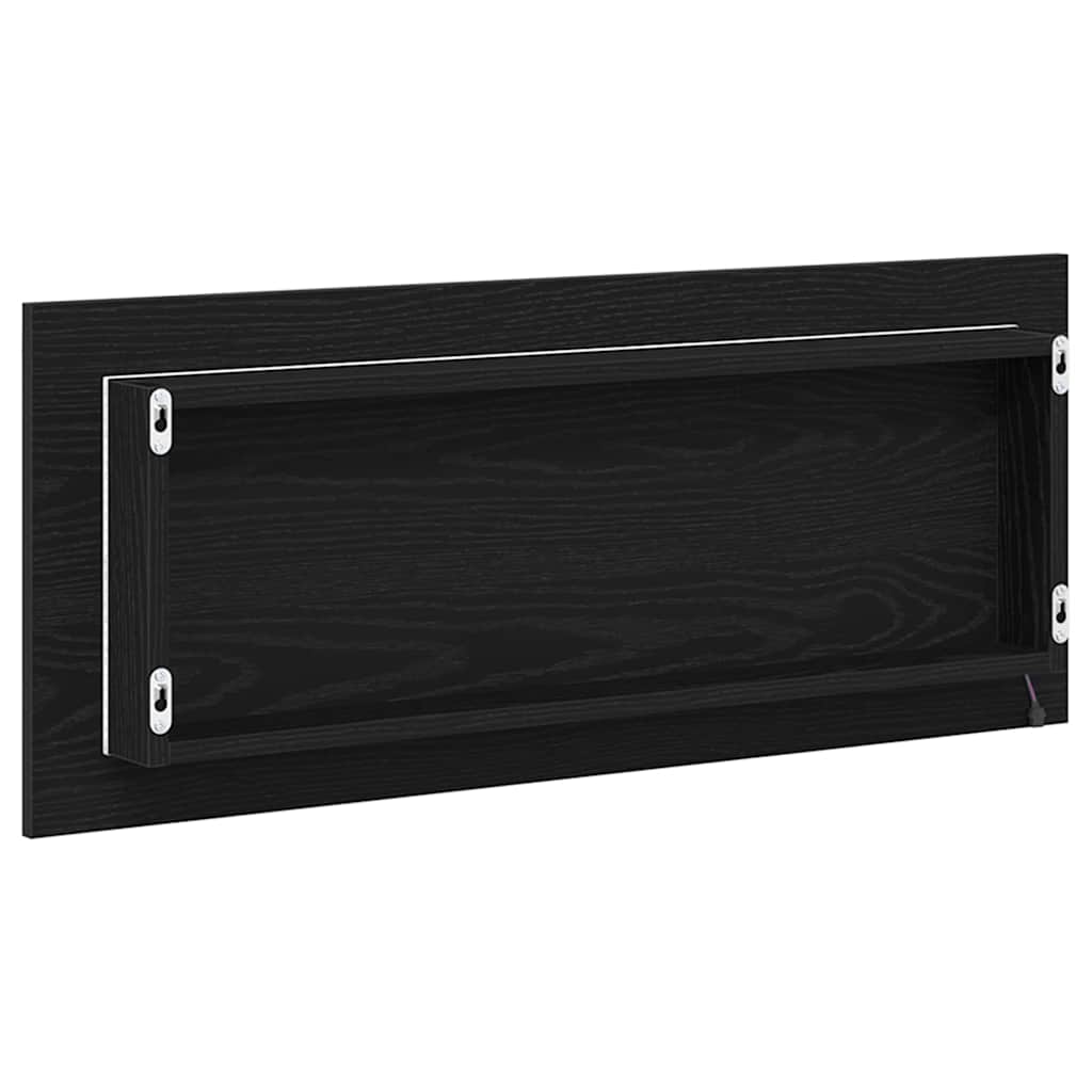 Tükör led -es lámpákkal fekete tölgy 90 x 8,5 x 37 cm faanyag