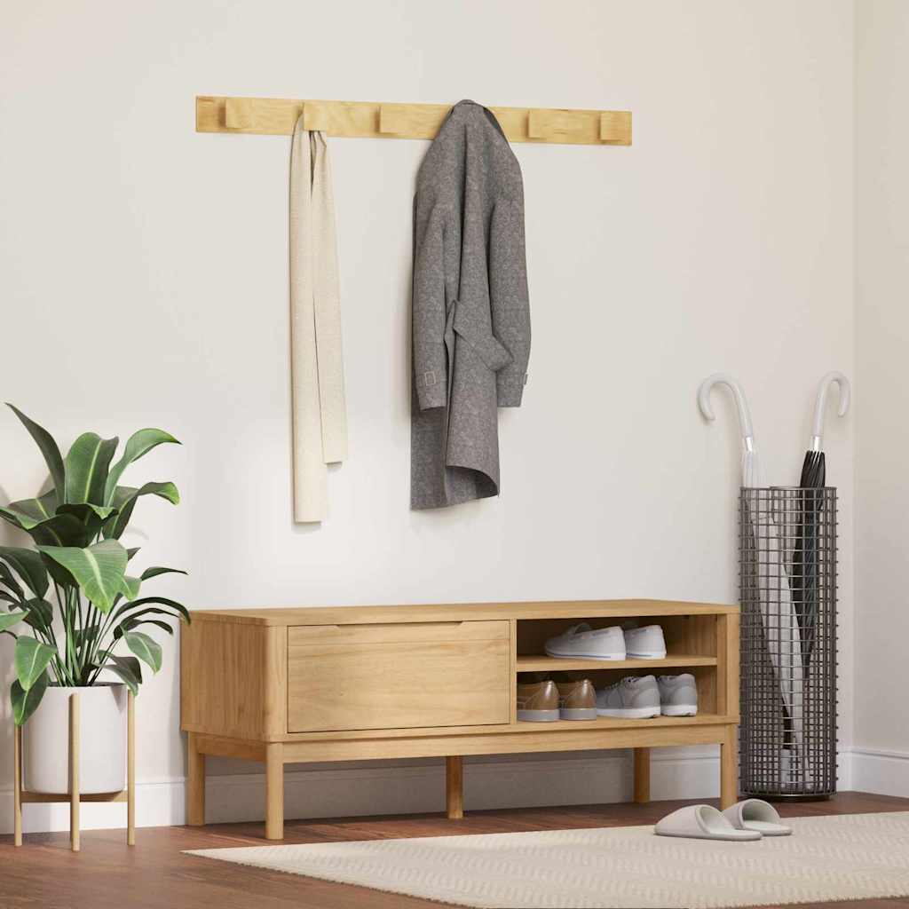 Előszoba pad faggyú barna 115 x 40 x 45 cm tömör fenyőfa