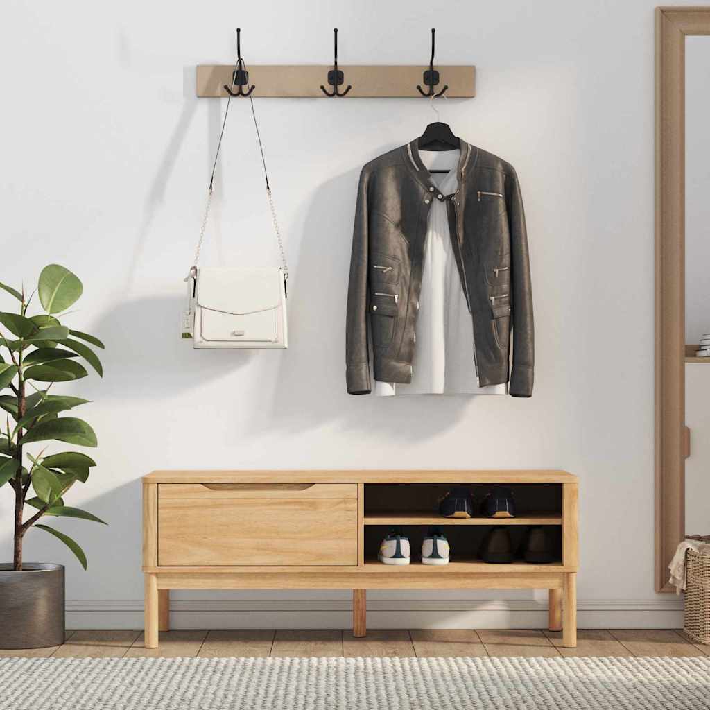 Előszoba pad faggyú barna 115 x 40 x 45 cm tömör fenyőfa