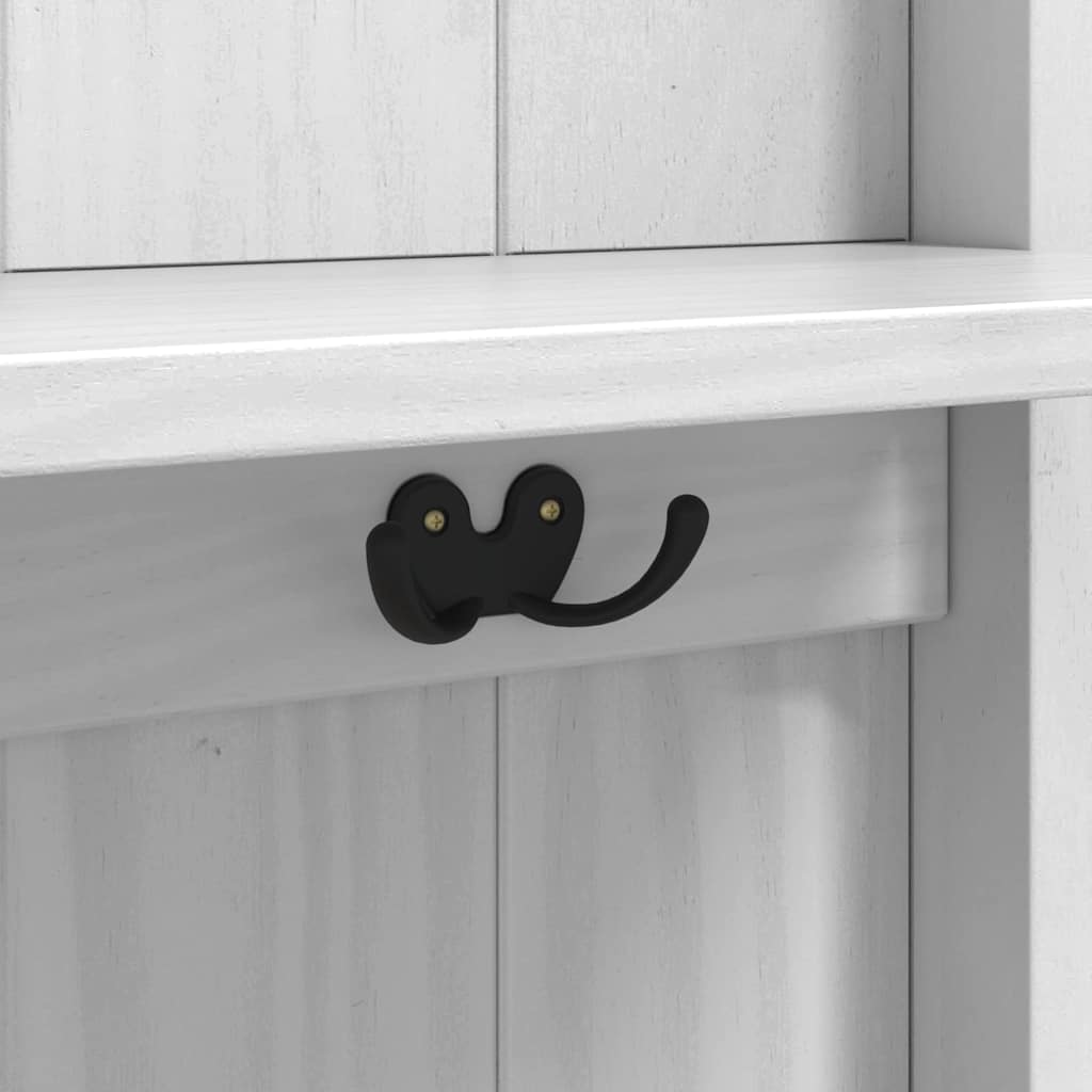 Előszobafal floro fehér 50 x 40 x 158 cm tömör fenyőfa