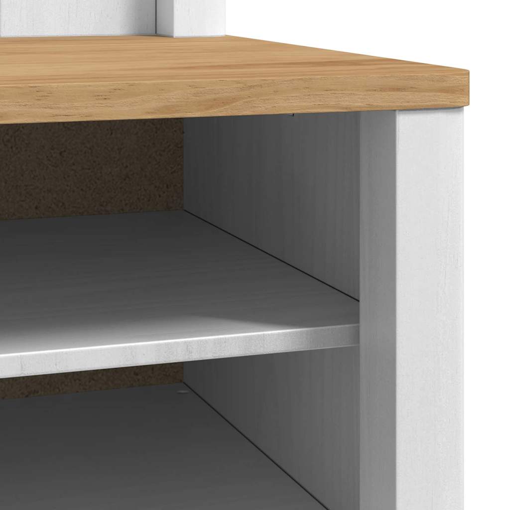 Előszobafal floro fehér 50 x 40 x 158 cm tömör fenyőfa