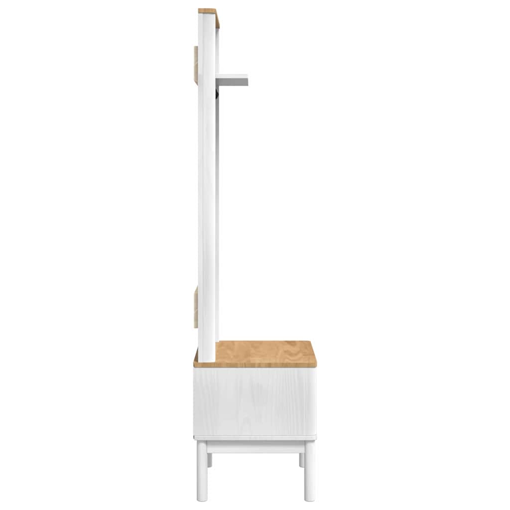 Előszobafal floro fehér 50 x 40 x 158 cm tömör fenyőfa