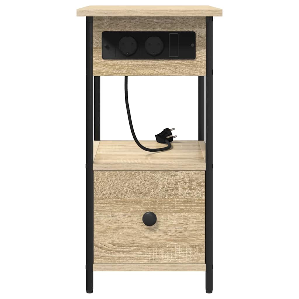Éjjeliszekrény fiókkal sonoma tölgy 60 x 30 x 61 cm faanyag