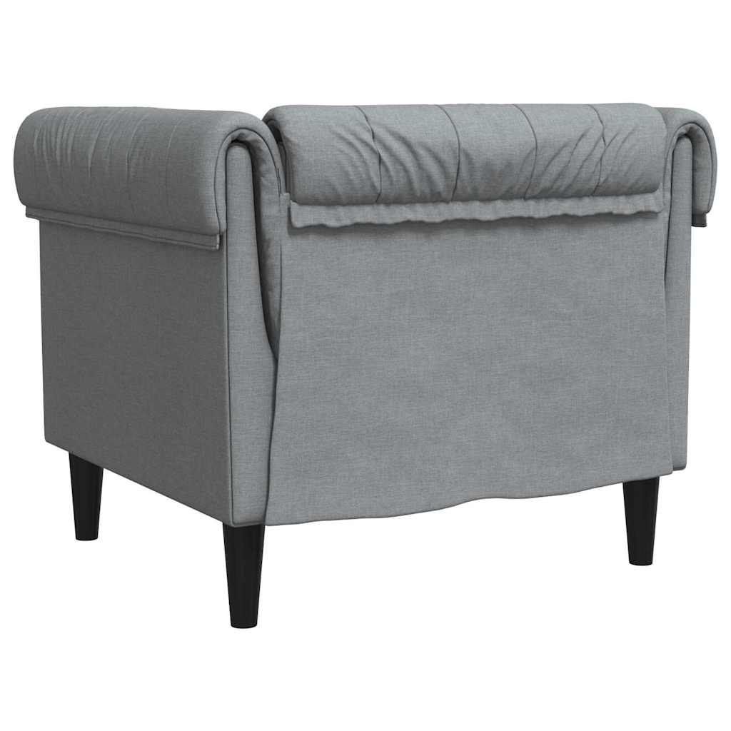 Chesterfield kanapé szék világosszürke 78.5 x 74.5 x 74.5 cm