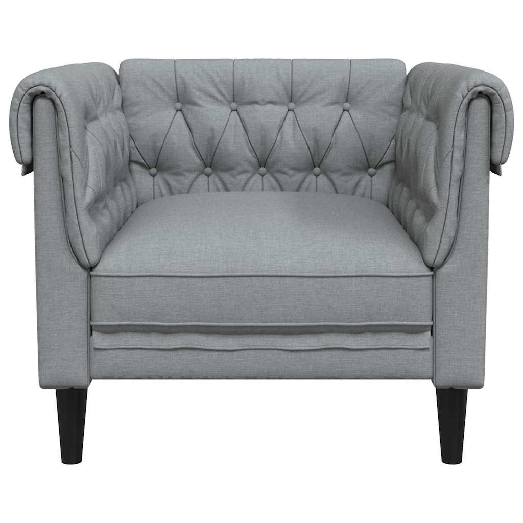 Chesterfield kanapé szék világosszürke 78.5 x 74.5 x 74.5 cm