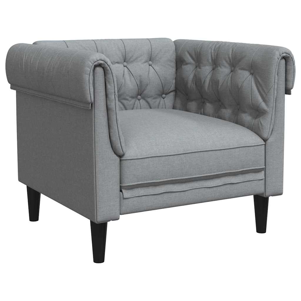 Chesterfield kanapé szék világosszürke 78.5 x 74.5 x 74.5 cm