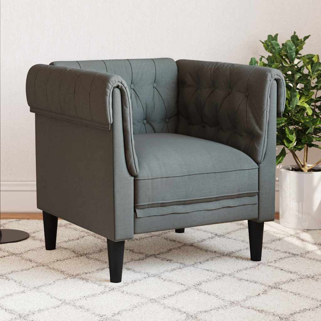 Chesterfield kanapé szék sötétszürke 78.5 x 74.5 x 74.5 cm