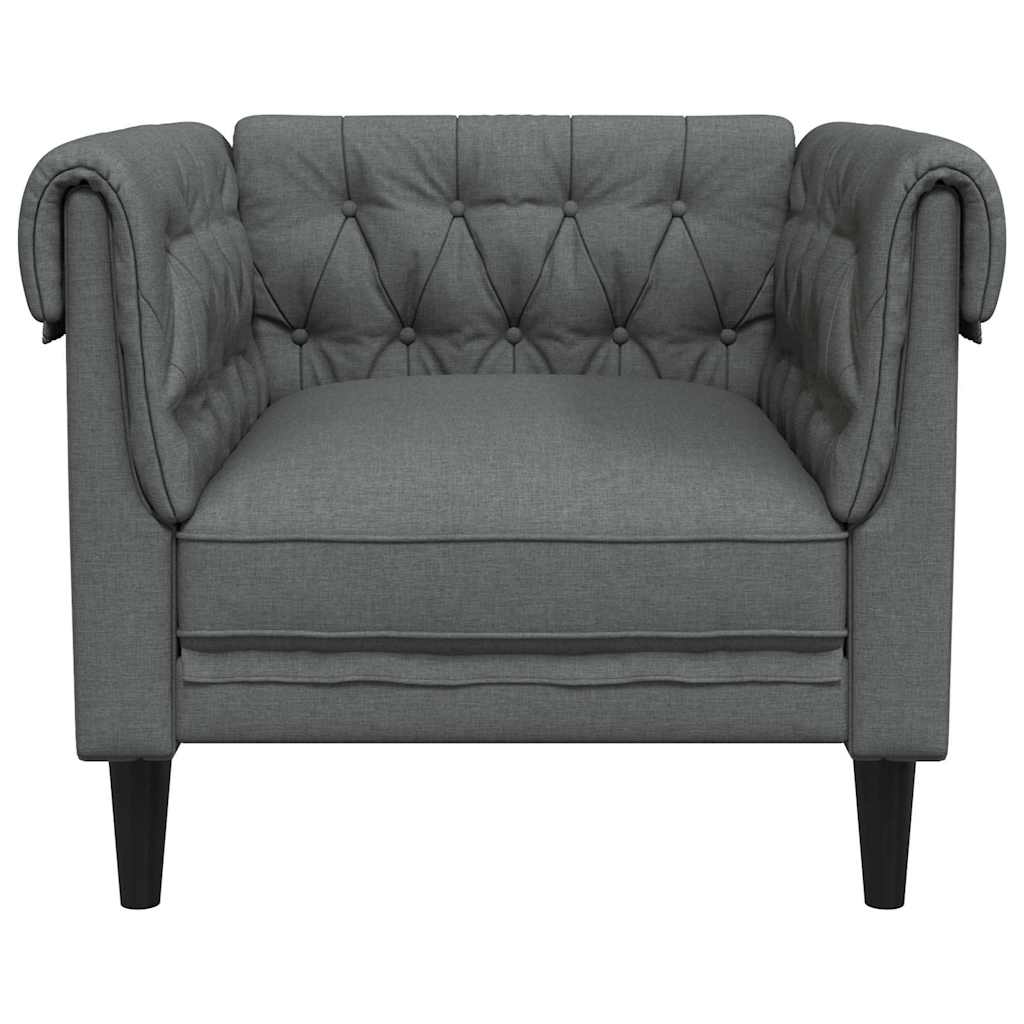 Chesterfield kanapé szék sötétszürke 78.5 x 74.5 x 74.5 cm